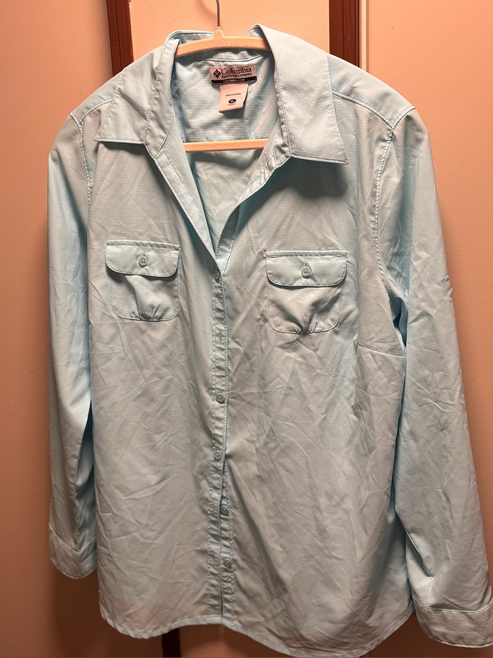 Vintage light blue Columbia shirt.